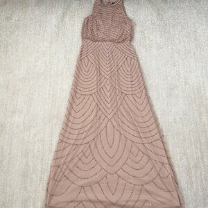 Adrianna Papell Beaded Blouson Gown Bridesmaid Maxi Dress 2